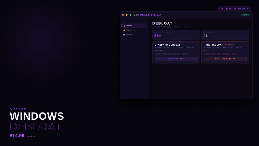 EMTweaks Windows Debloat