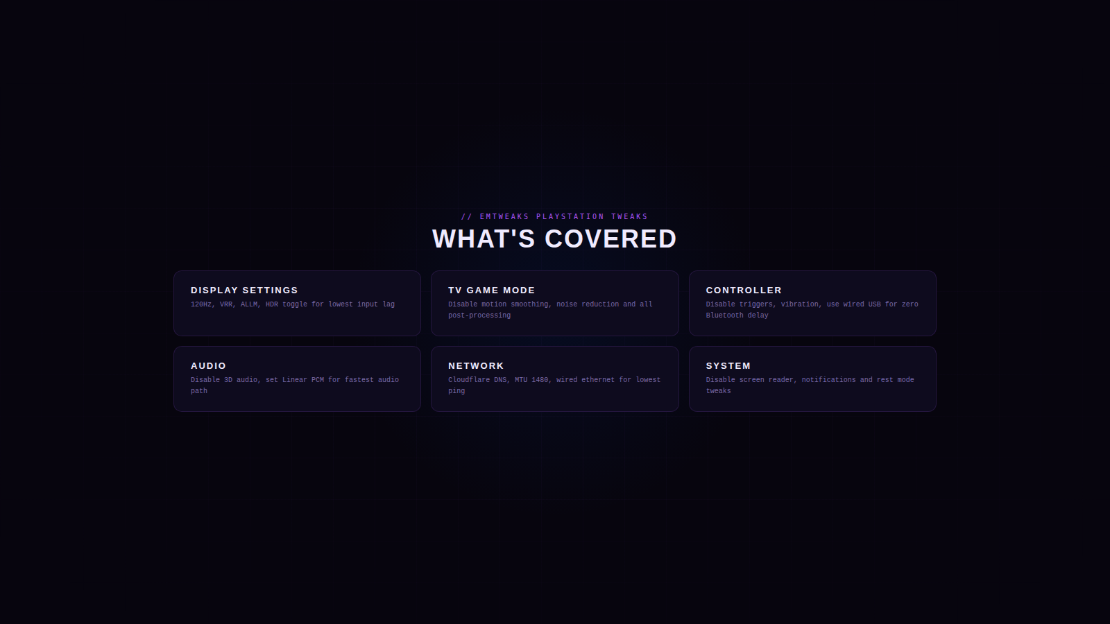 EMTweaks PlayStation Tweaks